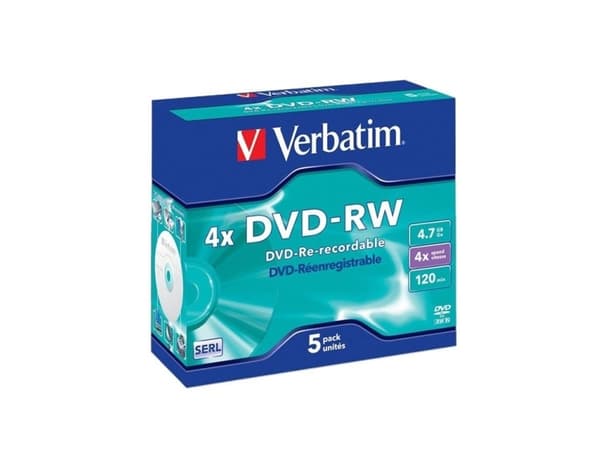 Verbatim DataLifePlus - 5 x DVD-RW - 4,7 GB 4x - cd-levyt