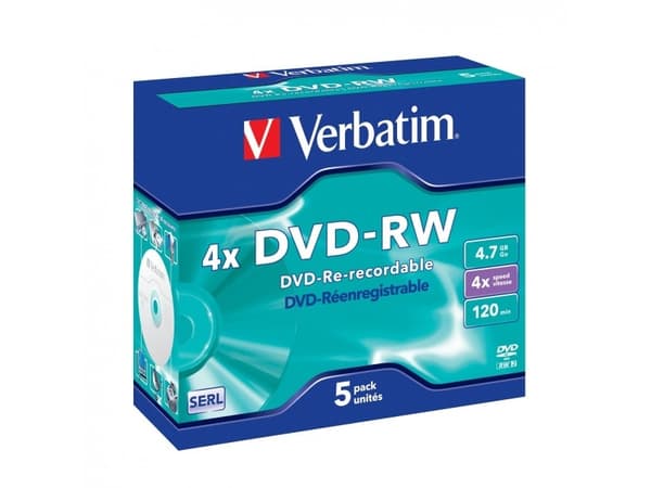 Verbatim DataLifePlus - 5 x DVD-RW - 4,7 GB 4x - cd-levyt