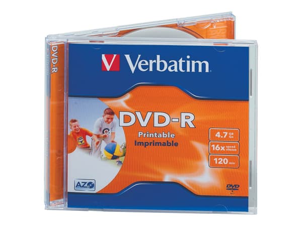 Verbatim - 10 x DVD-R - 4.7 GB 16x - bred fotoskrivbar overflate - CD-eske
