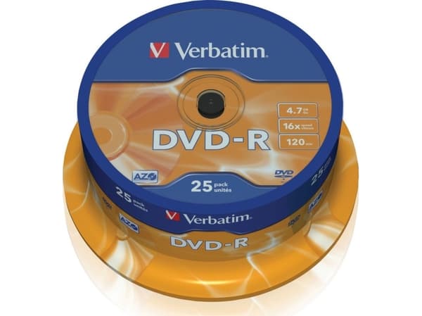 Verbatim - 25 x DVD-R - 4.7 GB 16x - matt silver - spindel