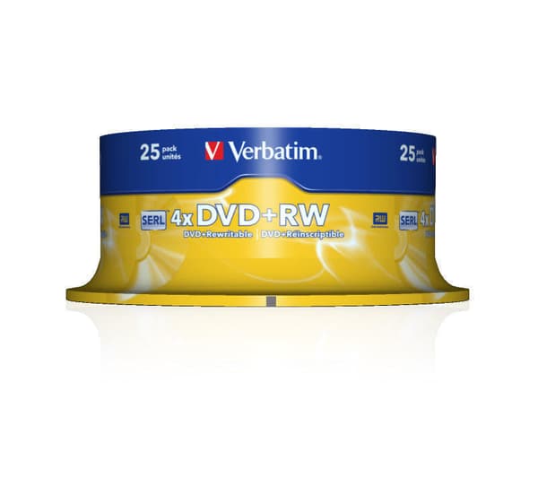 Verbatim - 25 x DVD+RW - 4.7 GB 4x - matt silver - spindel