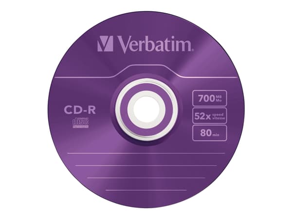 Verbatim AZO Colours - 10 x CD-R - 700 MB (80 min) 52x - blå, magenta, grønn, oransje, fiolett - smalt cover
