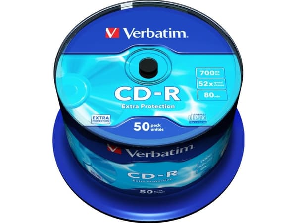 Verbatim CD-R Extra Protection, 52x, CD-R, 700 MB, Akseli, 50 kpl