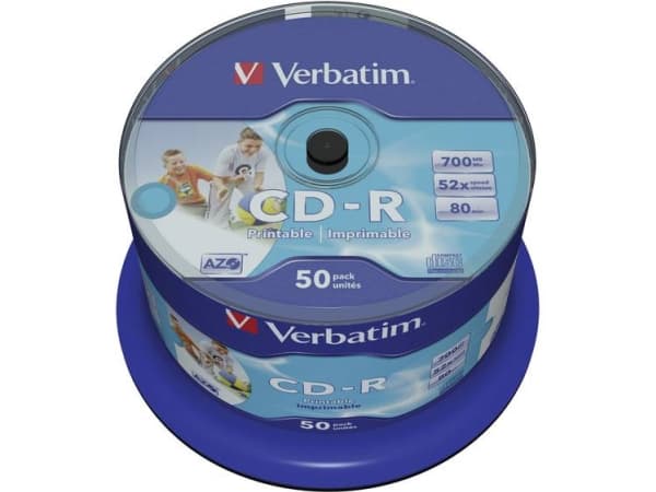Verbatim CD-R AZO Wide Inkjet Printable no ID 700 MB 50 pc(s)