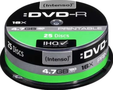 Intenso - 25 x DVD-R (G) - 4.7 GB 16x - blekkstråleskrivbar overflate - spindel