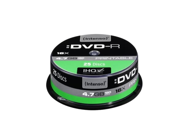 Intenso - 25 x DVD-R (G) - 4.7 GB 16x - blekkstråleskrivbar overflate - spindel
