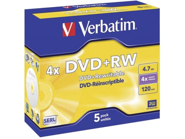 Verbatim DataLifePlus - 5 x DVD+RW - 4.7 GB 4x - CD-fodral