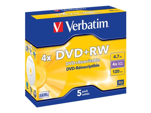 Verbatim DataLifePlus - 5 x DVD+RW - 4.7 GB 4x - CD-fodral