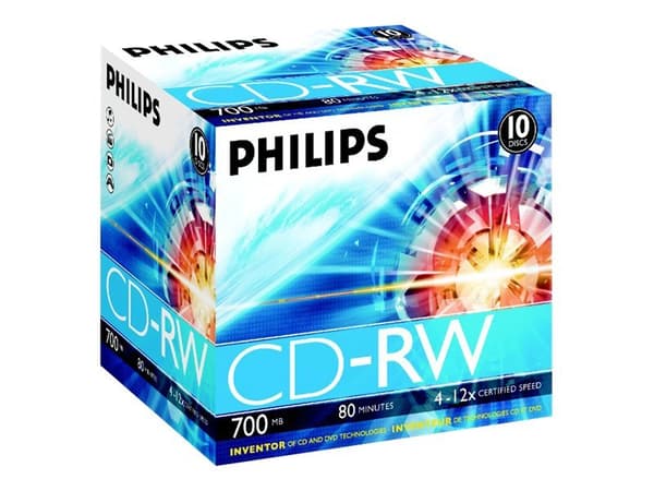 Philips CW7D2NJ10 - 10 x CD-RW - 700 MB (80 min) 4x - 12x - cd-kotelo