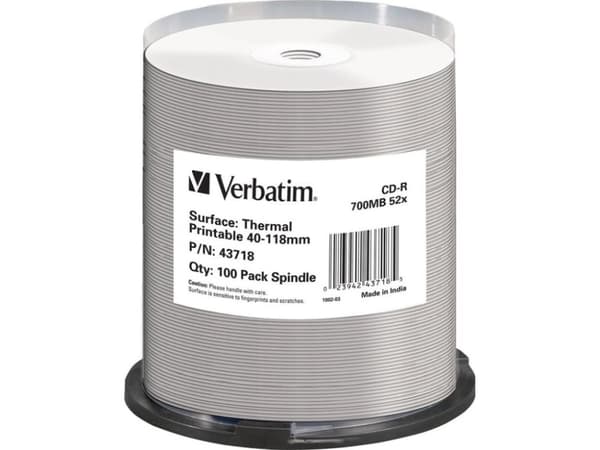 Verbatim - 100 x CD-R - 700 MB 52x - bred utskrivbar yta, återskrivbar yta - spindel