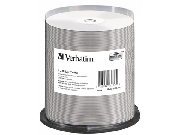 Verbatim - 100 x CD-R - 700 MB 52x - bred utskrivbar yta, återskrivbar yta - spindel