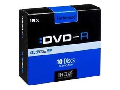 Intenso - 10 x DVD+R - 4.7 GB 16x - smalt cover