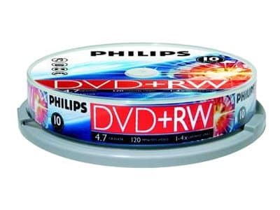 Philips - 10 x DVD+RW - 4.7 GB 1x - 4x - spindel