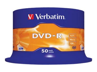 Verbatim - 50 x DVD-R - 4.7 GB 16x - matt sølv - spindel