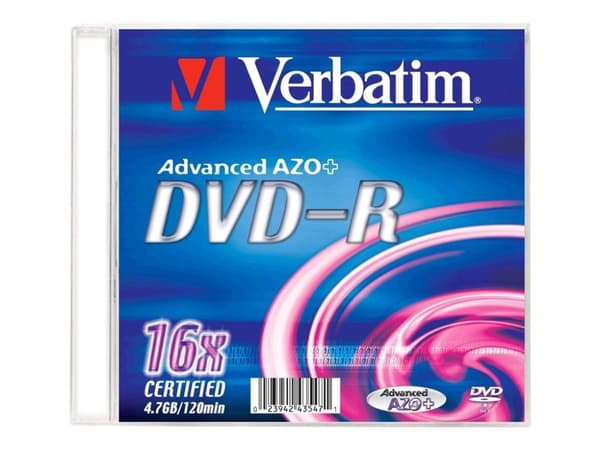 Verbatim - DVD-R - 4.7 GB 16x - matt silver - tunt CD-fodral
