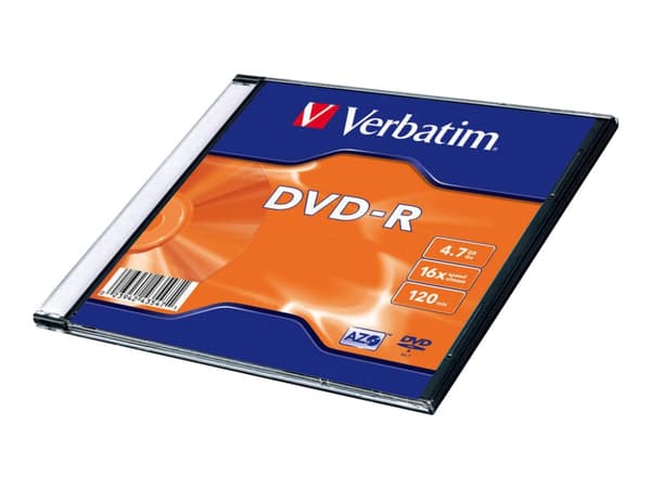 Verbatim - DVD-R - 4.7 GB 16x - matt sølv - smalt cover