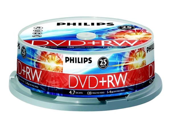 Philips DW4S4B25F - 25 x DVD+RW - 4.7 GB (120 min) 1x - 4x - spindel