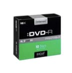 Intenso DVD+R 4.7GB, Printable, 16x, DVD+R, 120 mm, Tulostettava, SlimCase, 10 kpl, 4,7 GB