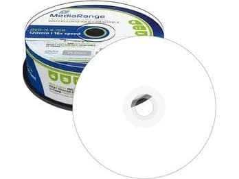 MediaRange - 25 x DVD-R - 4.7 GB 16x - hvit - blekkstråleskrivbar overflate - spindel