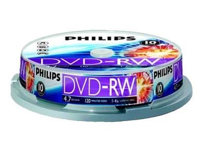 Philips DN4S4B10F - 10 x DVD-RW - 4.7 GB (120 min) 1x - 4x - spindel