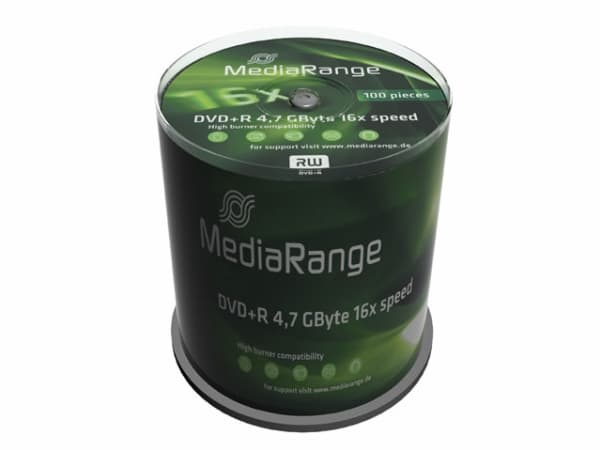 MediaRange - 100 x DVD+R - 4,7 GB (120min) 16x - spindel