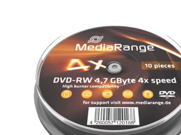 MediaRange - 10 x DVD-RW - 4,7 GB (120min) 4x - spindel
