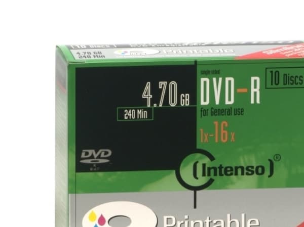 Intenso - 10 x DVD-R (G) - 4.7 GB (240 min) 16x - blekkstråleskrivbar overflate - smalt cover