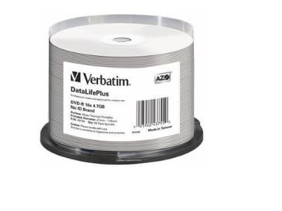Verbatim DataLifePlus - 50 x DVD-R - 4.7 GB 16x - bred termoskriveoverflate - spindel