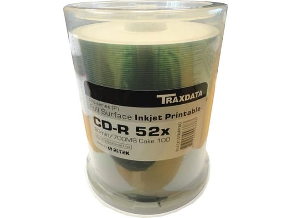 Traxdata CD-R 700MB 52x 100 levyä (painettu) (901CK10IWPPRO)