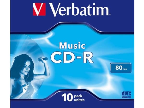 Verbatim Music CD-R, 16x, CD-R, 700 MB, Kotelo, 10 kpl