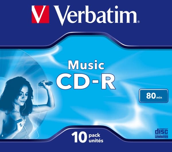 Verbatim Music CD-R, 16x, CD-R, 700 MB, Kotelo, 10 kpl