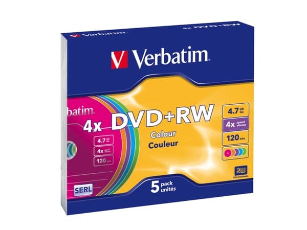 Verbatim Colours - 5 x DVD+RW - 4.7 GB (120 min) 4x - smalt cover