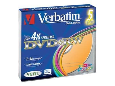 Verbatim Colours - 5 x DVD+RW - 4.7 GB (120 min) 4x - smalt cover