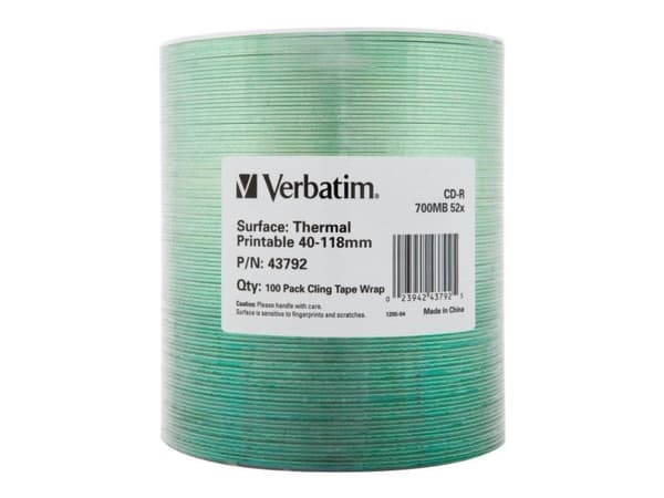 Verbatim 43792, 52x, CD-R, 120 mm, 700 MB, Kuristepussissa, 100 kpl