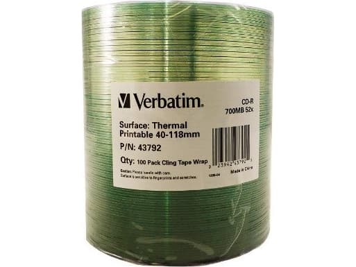 Verbatim 43792, 52x, CD-R, 120 mm, 700 MB, Kuristepussissa, 100 kpl