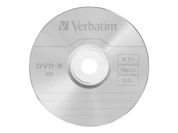 Verbatim - 100 x DVD-R - 4.7 GB 16x - matt sølv - spindel