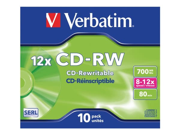 Verbatim - 10 x CD-RW - 700 MB 8x - 12x - cd-levyt - CD-levyt