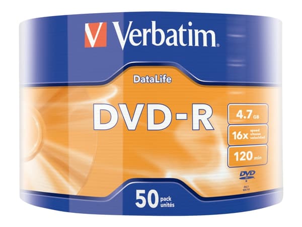 Verbatim DataLife - 50 x DVD-R - 4.7 GB (120 min) 16x - matt silver - spindel