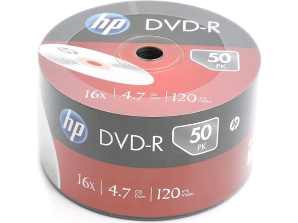 HP DME00070, DVD+R, 120 mm, Kakbox, 50 styck, 4,7 GB