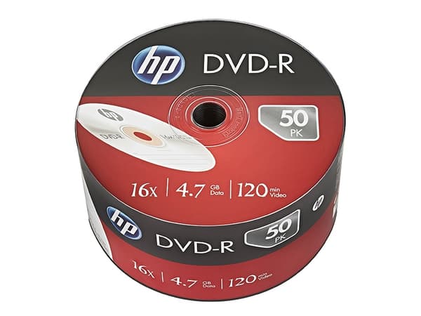 HP DME00070, DVD+R, 120 mm, Kakbox, 50 styck, 4,7 GB