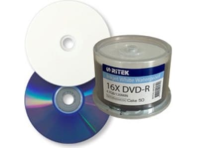 Traxdata DVD-R 4.7GB 16X WHITE WATERPROOF GLOSSY INK/THERMAL PRINT CAKE * 50 907CK50IWGPRO