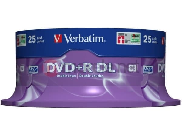 Verbatim - 25 x DVD+R DL - 8.5 GB 8x - matt sølv - spindel