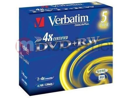 Verbatim DataLifePlus - 5 x DVD-RW - 4,7 GB 4x - cd-levyt
