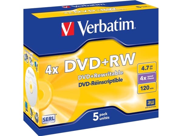 Verbatim DataLifePlus - 5 x DVD-RW - 4,7 GB 4x - cd-levyt
