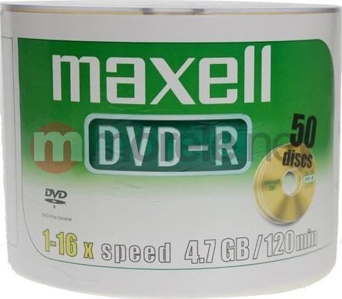 Maxell DVD-R 4.7GB 16x Spindle 50pk, DVD-R, Spindel, 50 styck, 4,7 GB