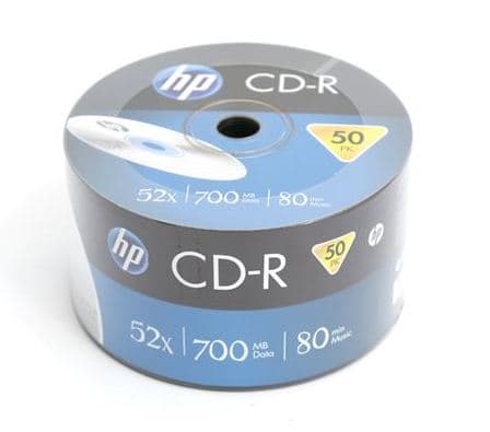 HP CRE00070, 52X, CD-R, 120 mm, 700 MB, Kakbox, 50 styck