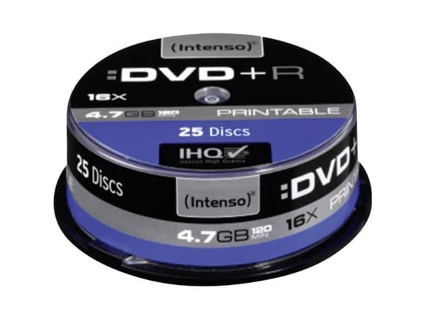 Intenso - 25 x DVD+R - 4.7 GB 16x - yta utskrivbar med bläckstråleskrivare - spindel