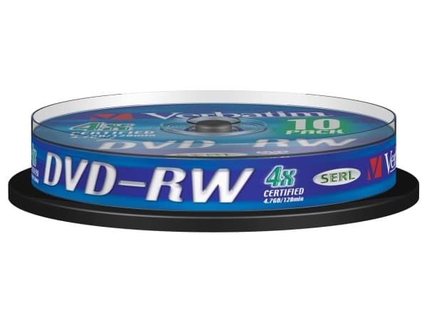 Verbatim DataLifePlus - 10 x DVD-RW - 4.7 GB 4x - matt sølv - spindel