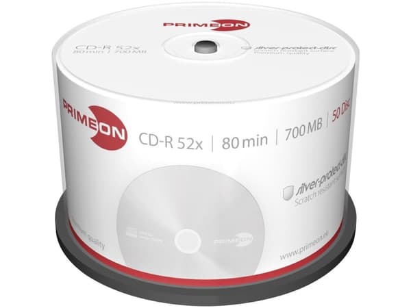 Primeon silver-protect-disc - 50 x CD-R - 700 MB (80min) 52x - spindel