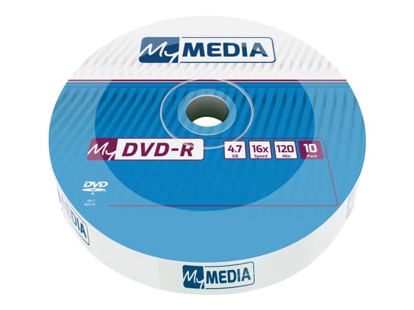 MyMedia - 10 x DVD-R - 4.7 GB (120 min) 16x - matt sølvfarge - murstein